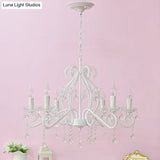 Nordic Style Crystal Chandelier For Girls Bedroom: Elegant Pendant Lighting With Candle Element