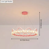 Nordic Style Crystal Pendant Light With 1 Suspended Crown For Living Room
