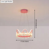 Nordic Style Crystal Pendant Light With 1 Suspended Crown For Living Room