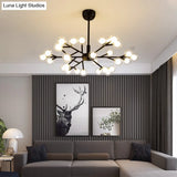 Nordic Style Dual Glass Glowworm Chandelier Pendant Light For Living Room Suspension
