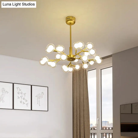 Nordic Style Dual Glass Glowworm Chandelier Pendant Light For Living Room Suspension