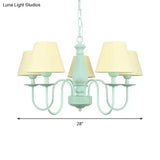 Nordic Style Fabric Shade Suspension Light Chandelier - 5 Lights Ideal For Living Room