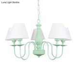 Nordic Style Fabric Shade Suspension Light Chandelier - 5 Lights Ideal For Living Room