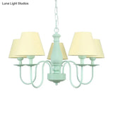 Nordic Style Fabric Shade Suspension Light Chandelier - 5 Lights Ideal For Living Room