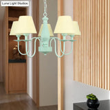 Nordic Style Fabric Shade Suspension Light Chandelier - 5 Lights Ideal For Living Room