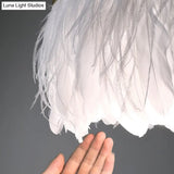 Nordic Style Feather Chandelier: Crown Shaped 2-Light Kit For Girls’ Room