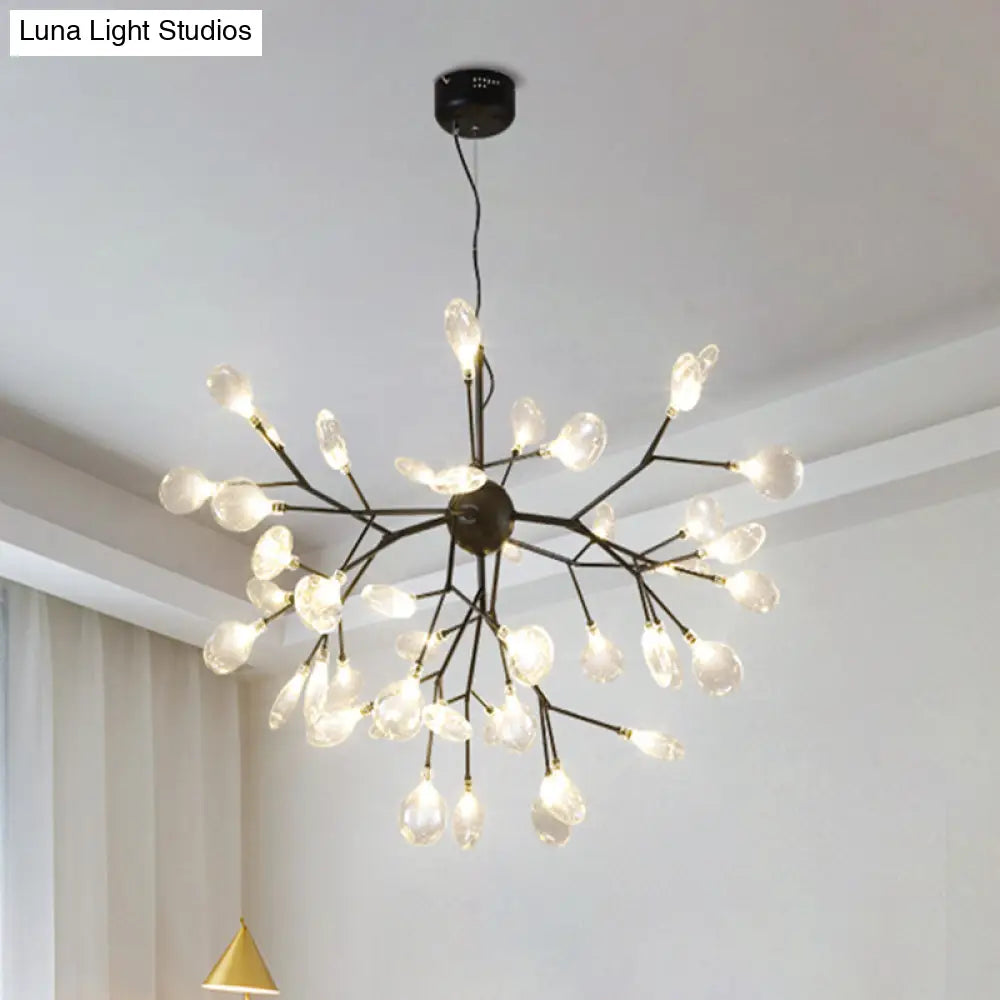 Nordic Style Firefly Led Glass Suspension Chandelier Light For Living Room
