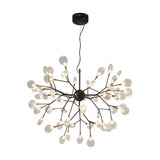Nordic Style Firefly Led Glass Suspension Chandelier Light For Living Room 63 / Black