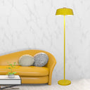 Nordic Style Floor Lamp - Barn Shade Single Light Metallic Pink/Yellow Finish Yellow