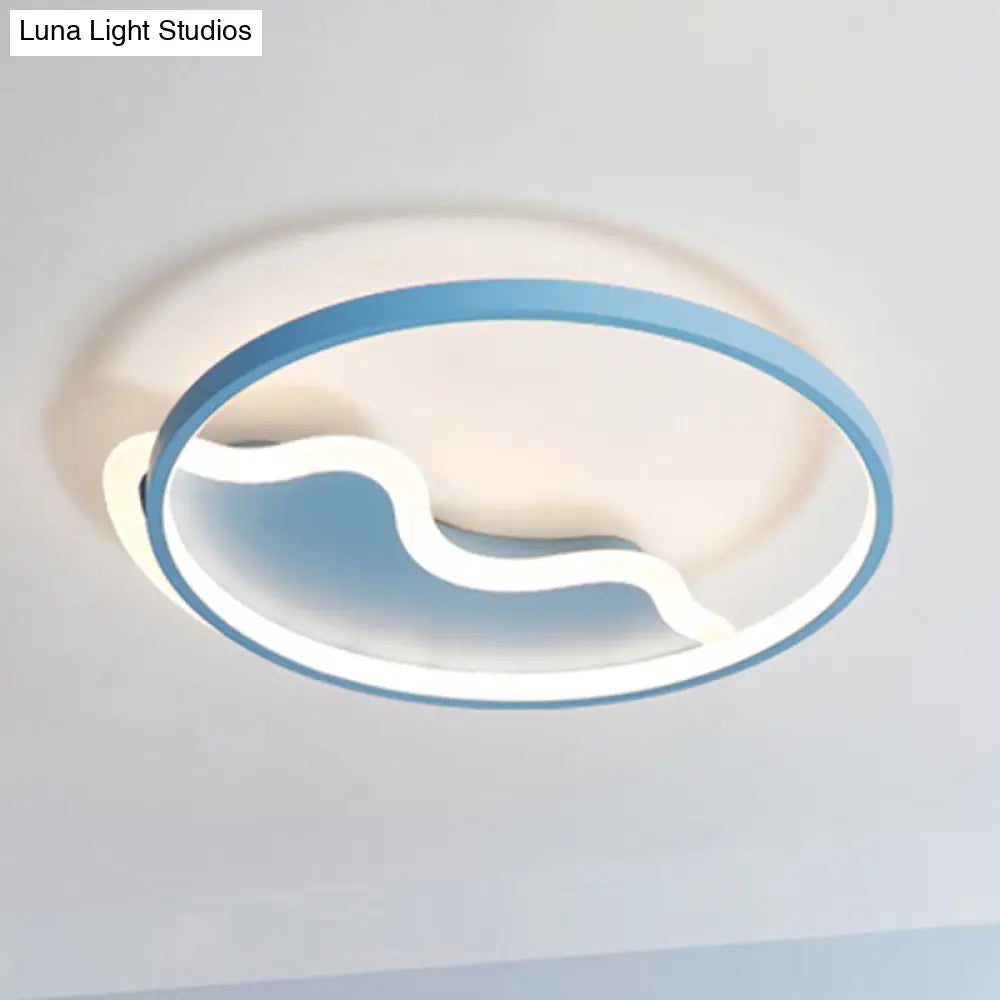 Nordic Style Flush Mount Acrylic Ceiling Light For Living Room And Foyer Décor Blue / 18 White