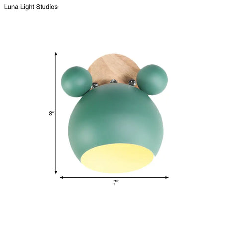 Nordic Style Globe Wood & Metal Wall Light - Perfect For Restaurant Hallway