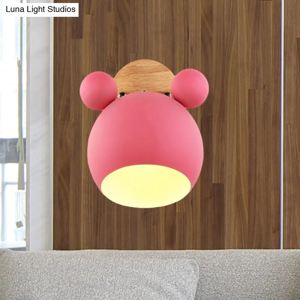 Nordic Style Globe Wood & Metal Wall Light - Perfect For Restaurant Hallway