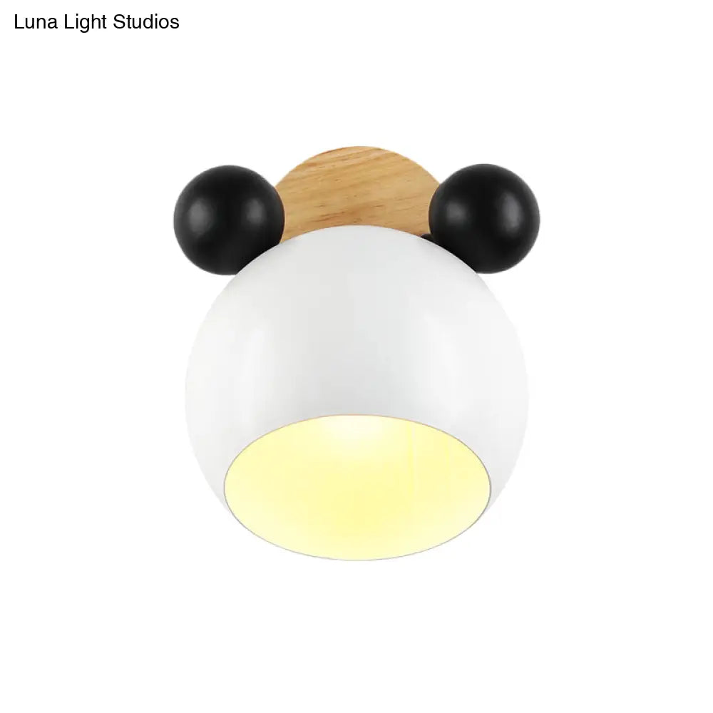 Nordic Style Globe Wood & Metal Wall Light - Perfect For Restaurant Hallway