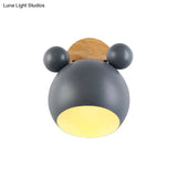 Nordic Style Globe Wood & Metal Wall Light - Perfect For Restaurant Hallway