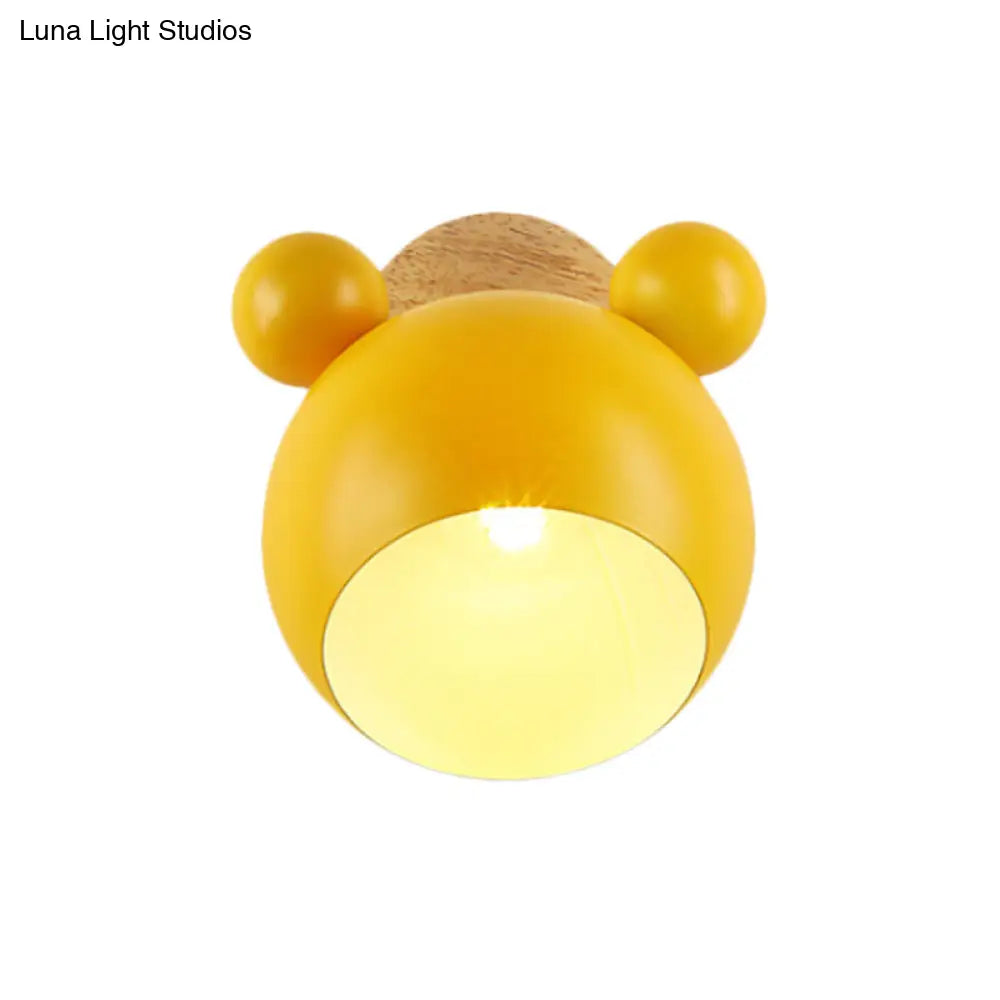 Nordic Style Globe Wood & Metal Wall Light - Perfect For Restaurant Hallway