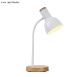 Nordic Style Gooseneck Metal Reading Lamp: Elegant Bell Shade Night Table Light
