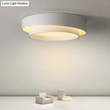 Nordic Style Led Ceiling Flush Mount Light With Acrylic Drum Shade - Ideal For Bedroom