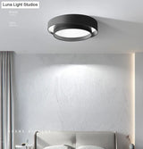 Nordic Style Led Ceiling Flush Mount Light With Acrylic Drum Shade - Ideal For Bedroom