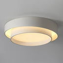 Nordic Style Led Ceiling Flush Mount Light With Acrylic Drum Shade - Ideal For Bedroom White / 16