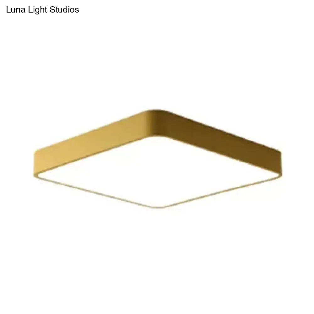 Nordic Style Led Ceiling Lamp - Slim Square Flush Mount For Offices & Hallways
