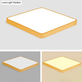 Nordic Style Led Ceiling Lamp - Slim Square Flush Mount For Offices & Hallways
