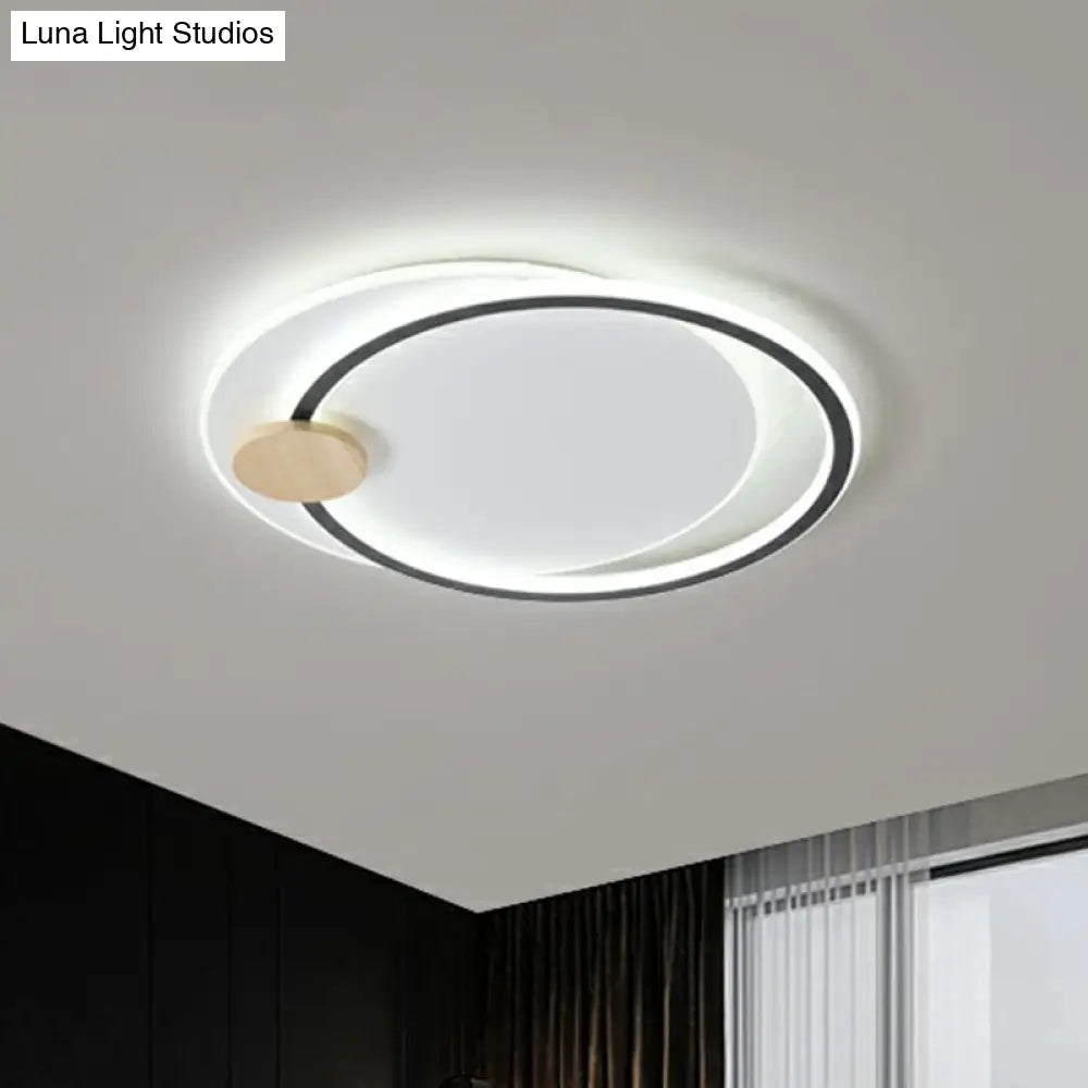 Nordic Style Led Ceiling Mount Light Fixture - Big O Flush Lighting For Bedrooms With Acrylic Design