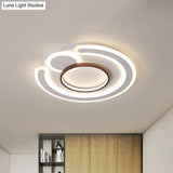 Nordic Style Led Coffee Flushmount Ceiling Light - Acrylic Circular Shape / 16.5 Remote Control