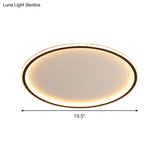 Nordic Style Led Disc Ceiling Light - Aluminum Black Flush Lamp Remote Control Dimming 16/19.5/23.5