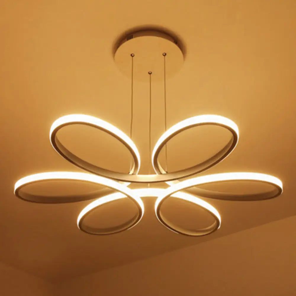 Nordic Floral Led Ceiling Chandelier - Metallic Living Room Light Fixture