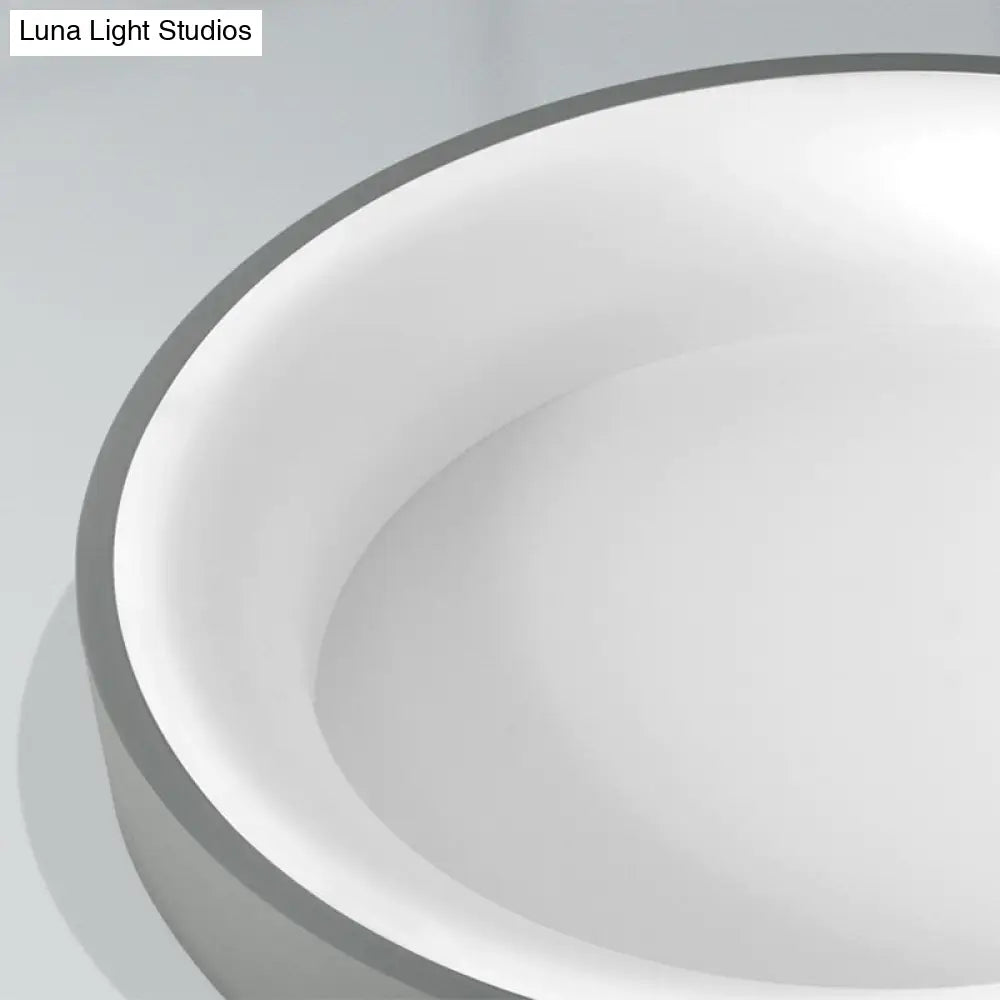 Nordic Style Led Flush Mount Ceiling Lamp - Metal Circular Light For Bedroom