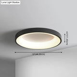 Nordic Style Led Flush Mount Ceiling Lamp - Metal Circular Light For Bedroom