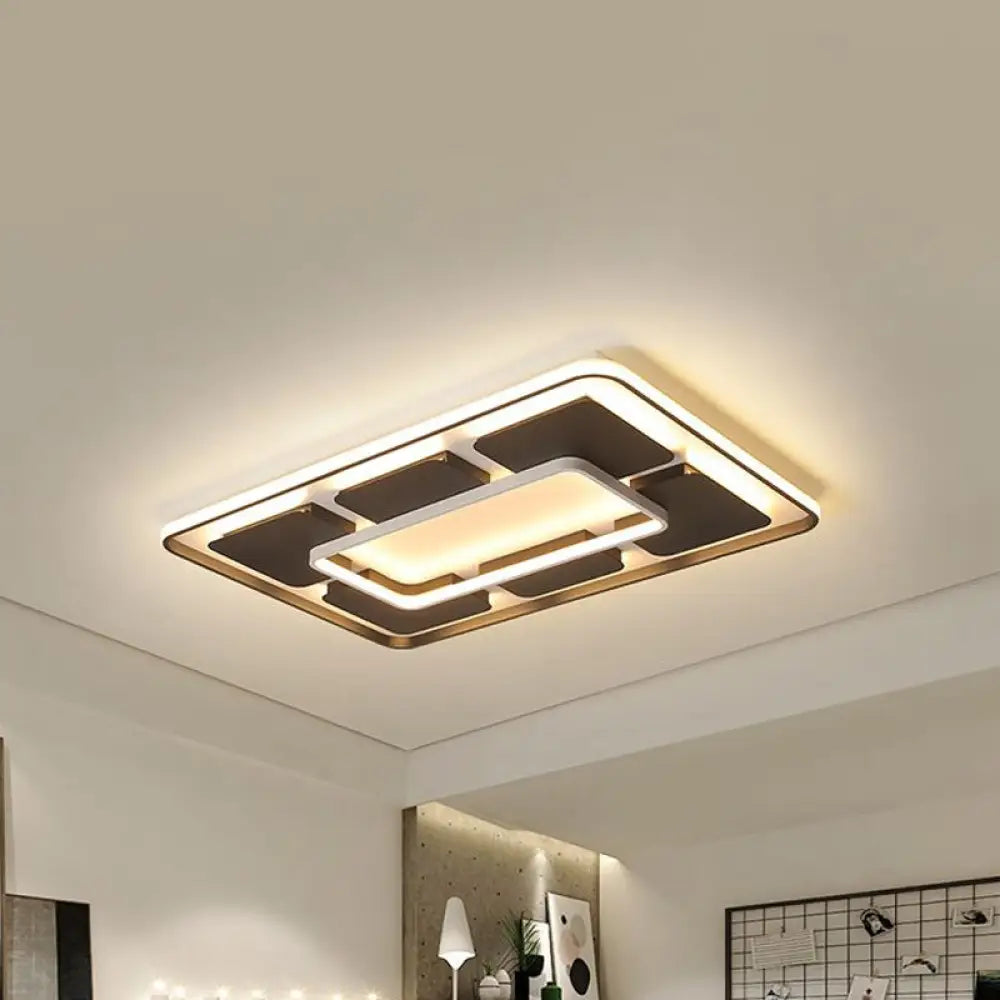 Nordic Style Led Flush Mount Ceiling Light In Black And White - 18/23.5/35.5 W