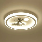 Nordic Style Led Flush Mount Ceiling Light In White - Circular Bedroom Lighting Fixture / Portrait