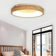 Nordic Style Led Flushmount Ceiling Light - Green/Blue Wood Circular Design 12’/16’/19.5’