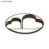 Nordic Style Led Flushmount Ceiling Light With Acrylic Shade - Black Finish Dual Loving Heart Design