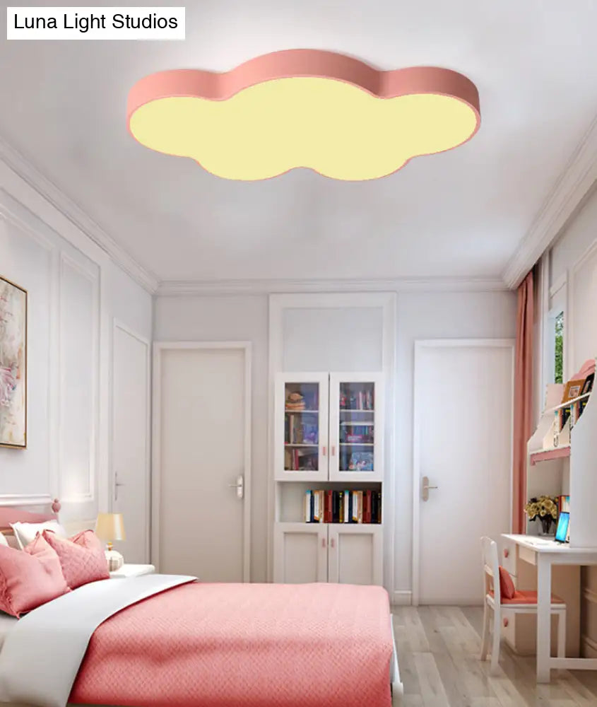 Nordic-Style Led Metal Flush-Mount Ceiling Lamp For Kids Bedroom