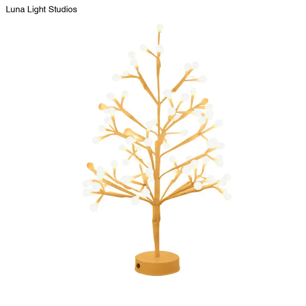 Nordic Style Led Table Lamp: Plastic Tree Nightstand Light For Bedroom