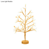 Nordic Style Led Table Lamp: Plastic Tree Nightstand Light For Bedroom