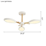 Nordic Style Macaron Chandelier: Leaf Acrylic Shade Hanging Light For Living Room