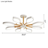 Nordic Style Macaron Chandelier: Leaf Acrylic Shade Hanging Light For Living Room