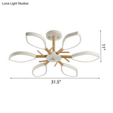 Nordic Style Macaron Chandelier: Leaf Acrylic Shade Hanging Light For Living Room