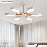 Nordic Style Macaron Chandelier: Leaf Acrylic Shade Hanging Light For Living Room