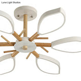 Nordic Style Macaron Chandelier: Leaf Acrylic Shade Hanging Light For Living Room
