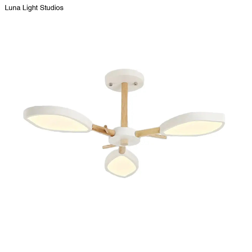 Nordic Style Macaron Chandelier: Leaf Acrylic Shade Hanging Light For Living Room