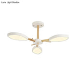 Nordic Style Macaron Chandelier: Leaf Acrylic Shade Hanging Light For Living Room