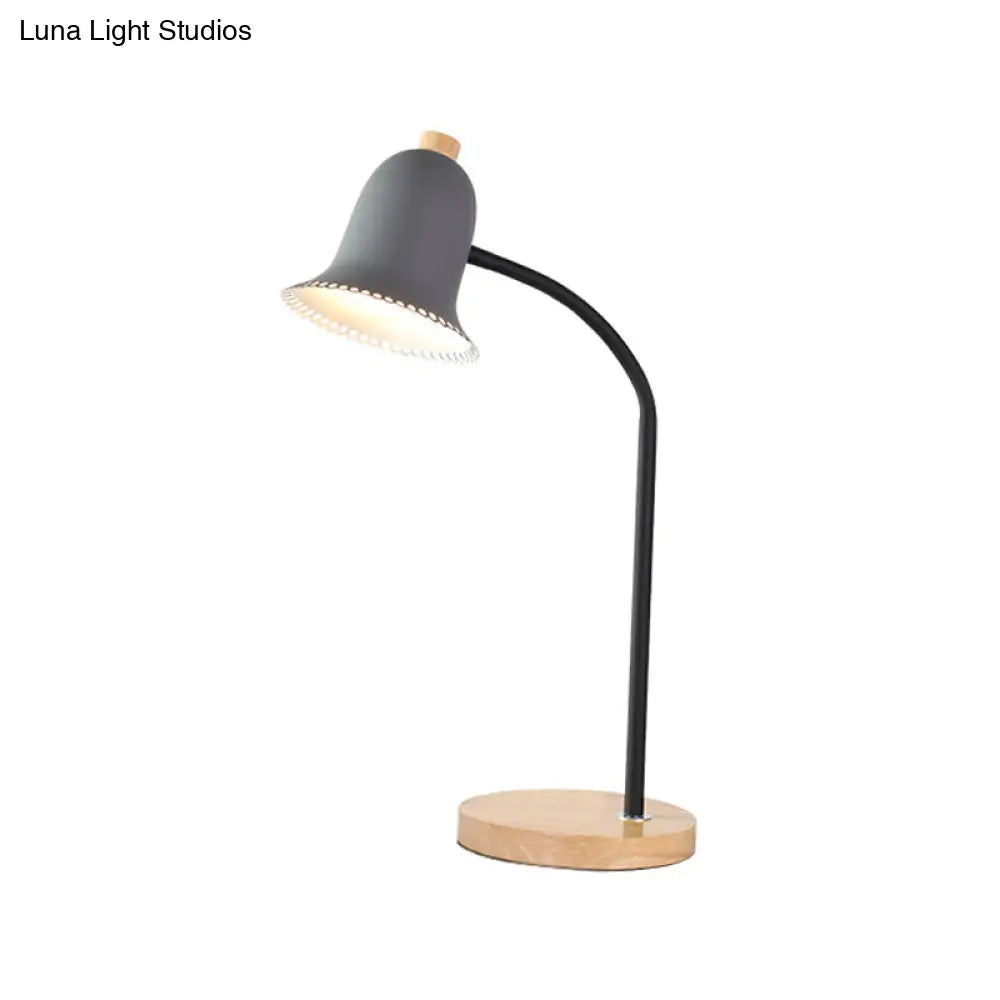 Nordic Style Metal Bell Reading Light For Childs Bedroom - Small Desk Lamp With Single Head