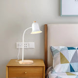 Nordic Style Metal Bell Reading Light For Childs Bedroom - Small Desk Lamp With Single Head White