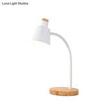 Nordic Style Metal Desk Lamp - 1-Head Bucket Design For Child Bedroom