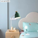 Nordic Style Metal Desk Lamp - 1-Head Bucket Design For Child Bedroom