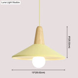 Nordic Style Metal Hanging Pendant Lamp With Wooden Top - Ideal For Restaurants